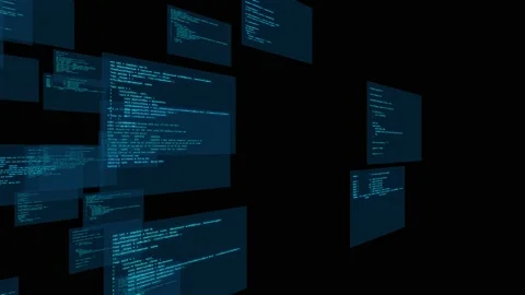 Screens of programming. Programming language. System engineering. Stock Footage 130960843