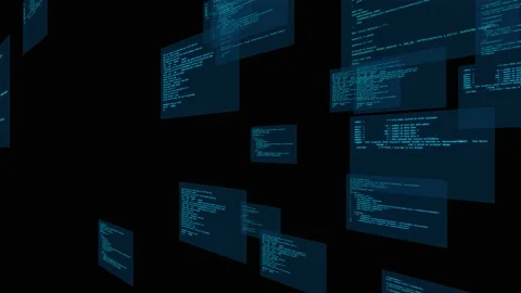 Screens of programming. Programming language. System engineering. Stock Footage 130960876