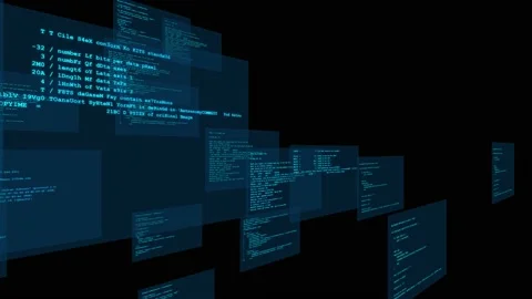 Screens of programming. Programming language. System engineering. Stock Footage 130960887