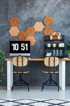 Screensaver with clock Stock-Fotos