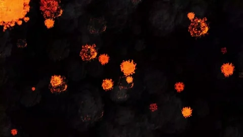 A screensaver of exploding flames on a black background. A game on an old Stock Footage 236777496