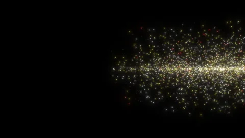 Screensaver in the form of a bunch of luminous particles flying from left to Stock Footage 278785058