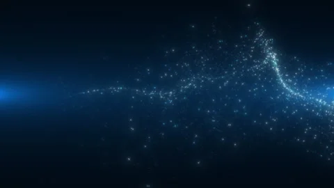 Screensaver in the form of a bunch of luminous particles flying from left to Stock Footage 278785183