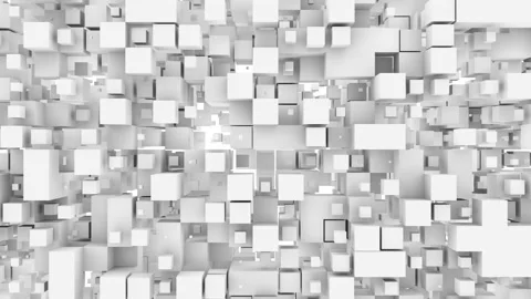 Screensaver of moving cubes of different sizes. Seamless loop. Stock Footage 125596394