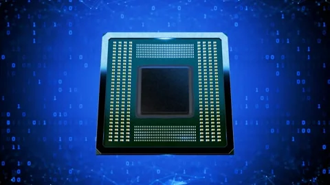 Screensaver for the technological block.Concept for central processing unit Stock Footage 264781836