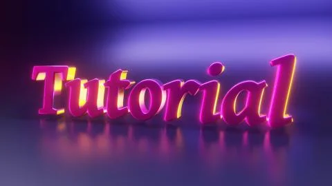 Screensaver for a video with the text Tutorial. Golden letters on a blue back Illustrazione stock