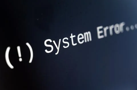 Screenshot of PC in error. Stock Photos