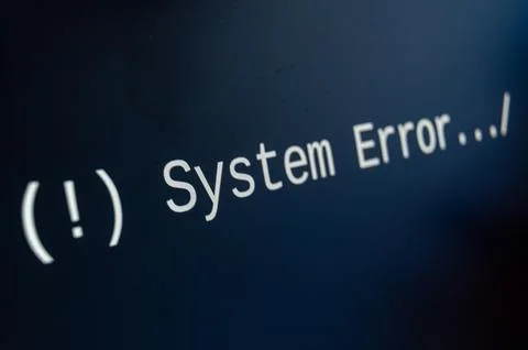 Screenshot of PC in error. Stock Photos