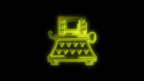 Screenwriting Outline Icon in HD Video Neon Animation  Film and Writing Sym Vídeo Stock 304374803