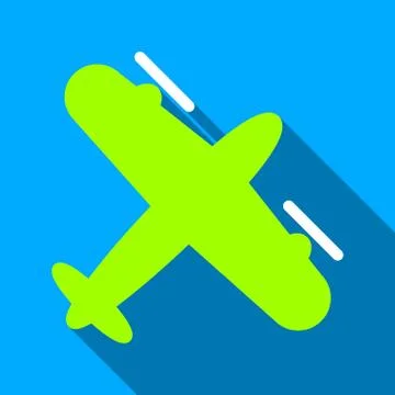 Screw Aeroplane Flat Long Shadow Square Icon Illustrazione stock