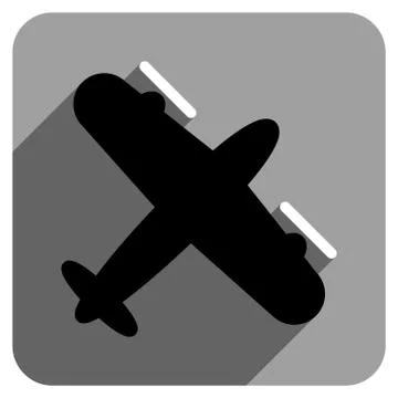 Screw Aeroplane Flat Square Icon with Long Shadow 스톡 일러스트