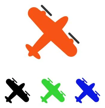 Screw Aeroplane Flat Vector Icon Stock Illustration