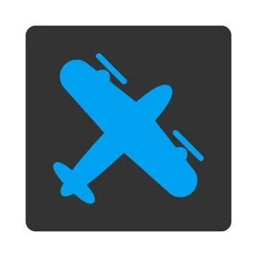 Screw Aeroplane Rounded Square Button Stock Illustration