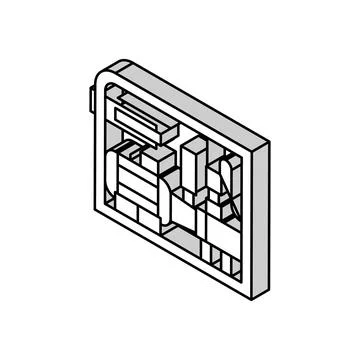 Screw air compressor isometric icon vector illustration Ilustração Stock
