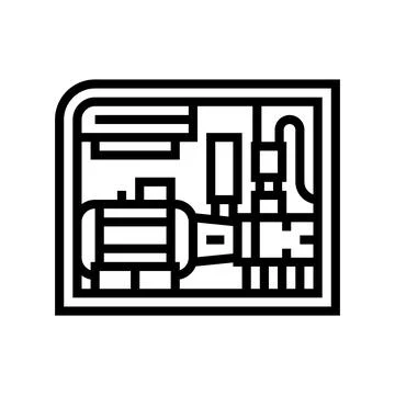 Screw air compressor line icon vector illustration Ilustração Stock