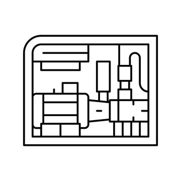Screw air compressor line icon vector illustration Ilustração Stock