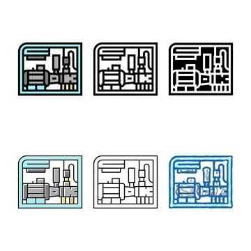 Screw air stylized compressor color icon vector Stock Illustration