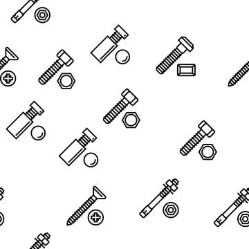 Screw And Bolt Building Accessory Vector Seamless Pattern Ilustración de archivo