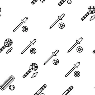 Screw And Bolt Building Accessory Vector Seamless Pattern Stock Illustration