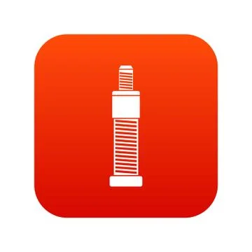 Screw and bolt icon digital red Illustrazione stock
