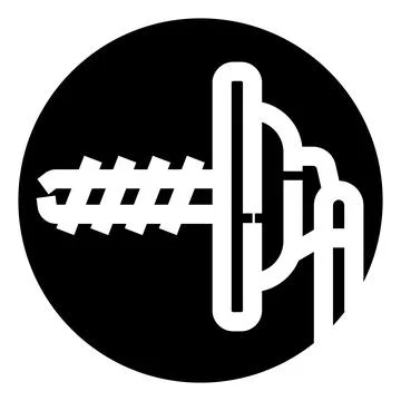 Screw and bolt icon representing mechanical fixing Stock Illustration