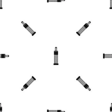Screw and bolt pattern seamless black Stock Illustration