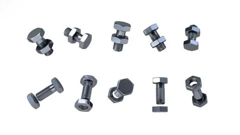 Screw and bolts different side Stock Illustration