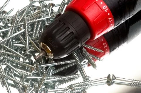 Screw and screw driver Stock Photos