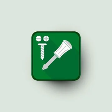 Screw and screwdriver icon Illustrazione stock