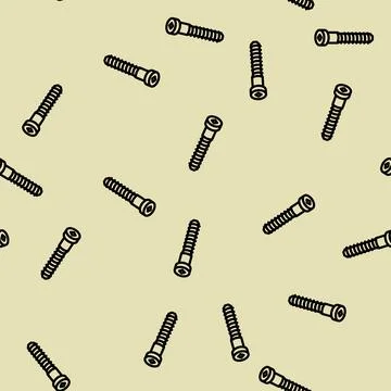 Screw boards assembly line vector seamless pattern Stock Illustration