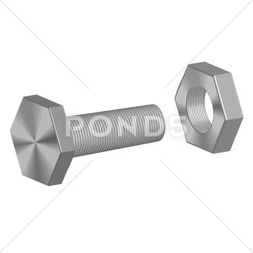 Screw-bolt and nut Stock Illustration