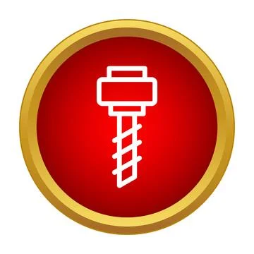 Screw bolt drill bit line icon concept Stock Illustration