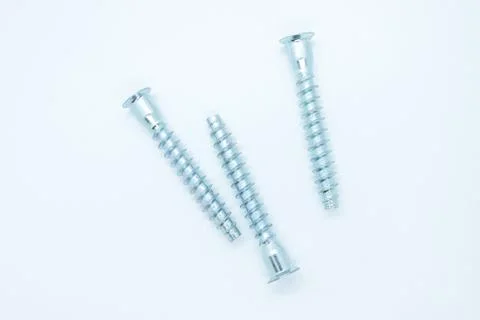 Screw bolt located on a white background Stock Photos