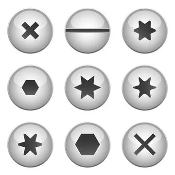 Screw bolt set vector design illustration isolated on white background Stock Illustration