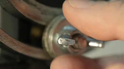 Screw - butterfly nut twisting - close up Stock Footage 35910027