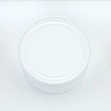 Screw cap box top view. Mock-up. White clear empty screw. 3D rendering Stock Illustration