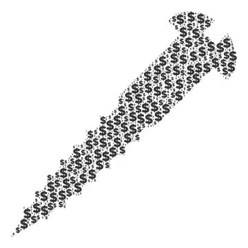 Screw Composition of Dollar and Dots Stock Illustration