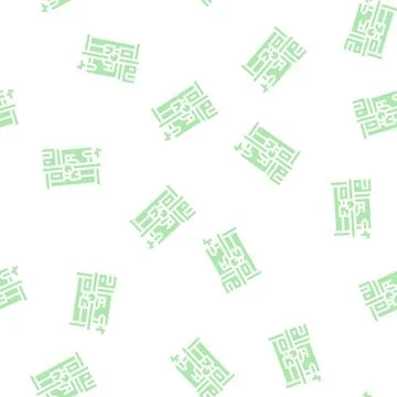 Screw-cutting lathe glyph vector seamless pattern flat Stock Illustration