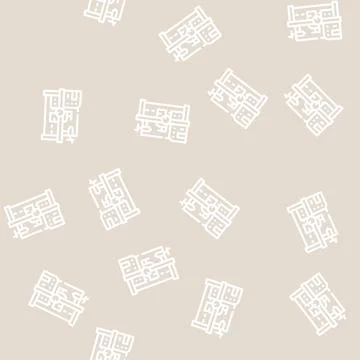 Screw-cutting lathe line vector seamless pattern flat Stock Illustration