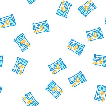 Screw-cutting lathe vector seamless pattern flat 스톡 일러스트