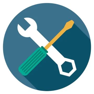 Screw Driver And Spanner Stock Illustration
