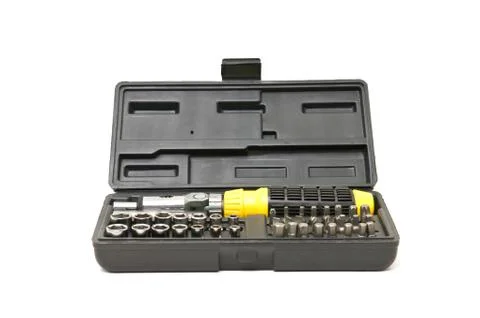 Screw driver and spanner kit Stock Photos