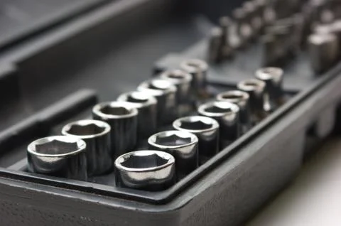 Screw driver and spanner kit Stock Photos