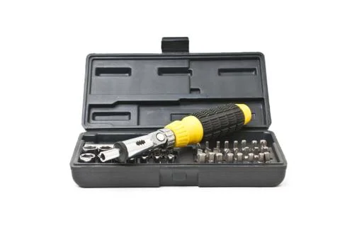 Screw driver and spanner kit Stock Photos