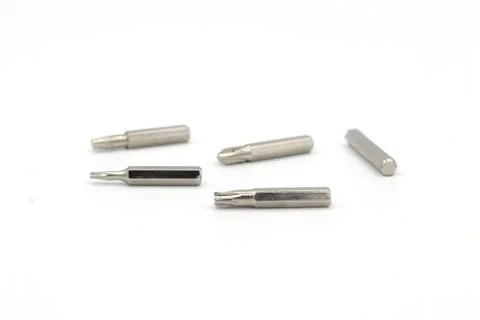 Screw driver bit verities on white background Stock Photos