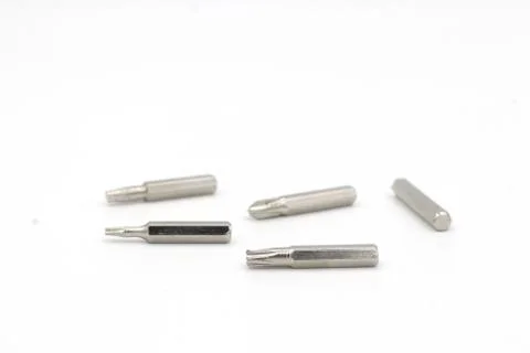 Screw driver bit verities on white background Stock Photos