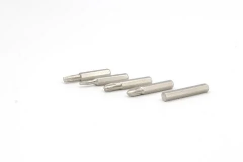 Screw driver bit verities on white background Stock Photos