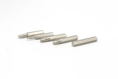 Screw driver bit verities on white background Stock Photos