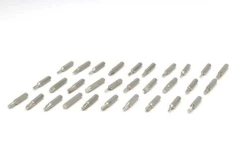 Screw driver bit verities on white background Stock Photos
