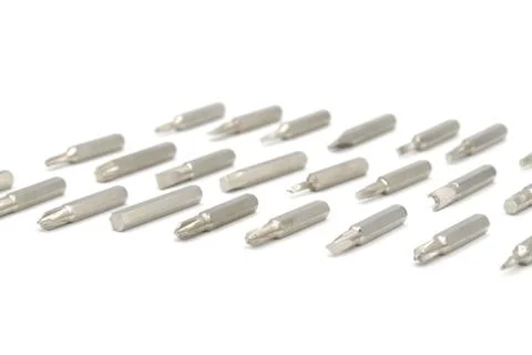 Screw driver bit verities on white background Stock Photos
